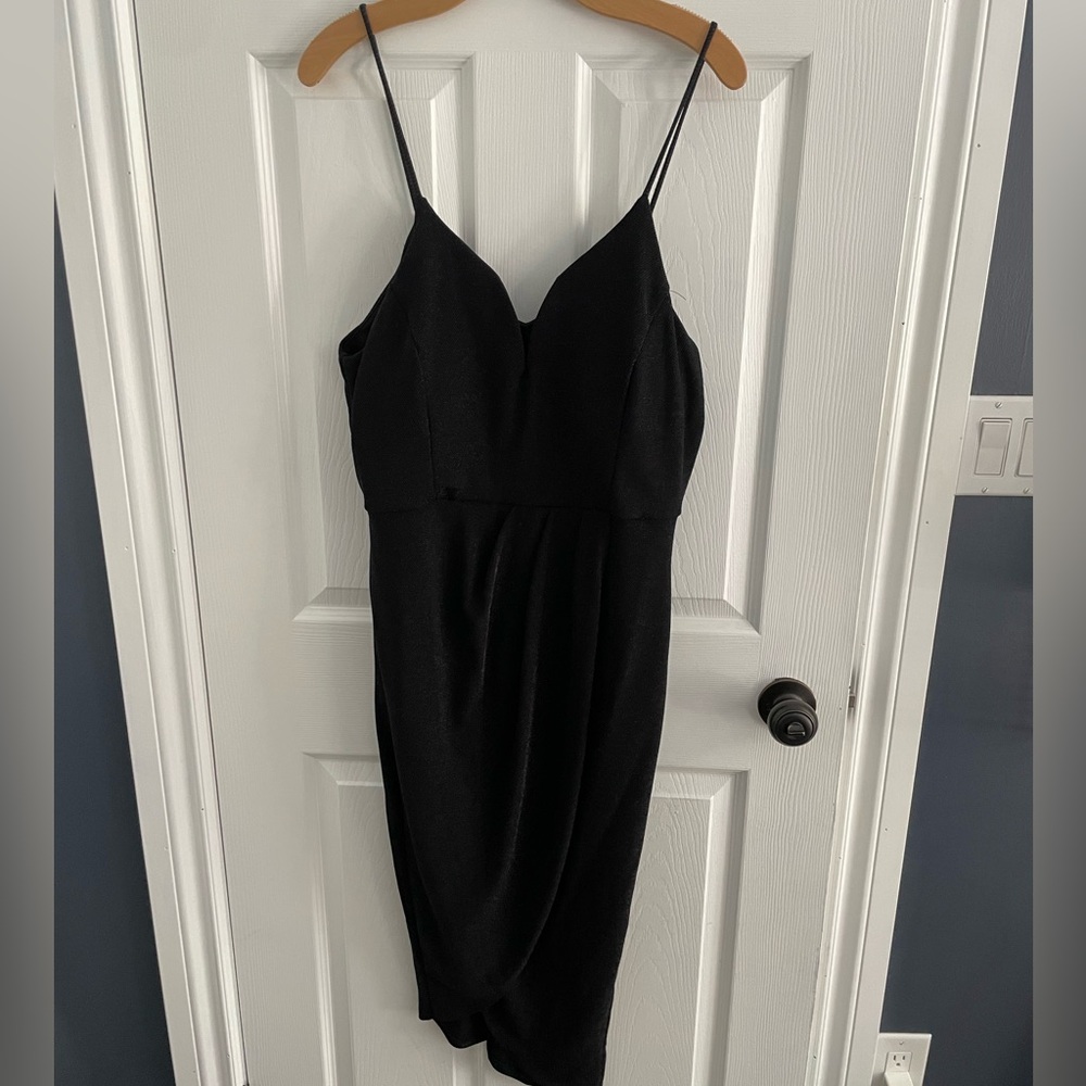 Cameo Chic Black Strapless Dress